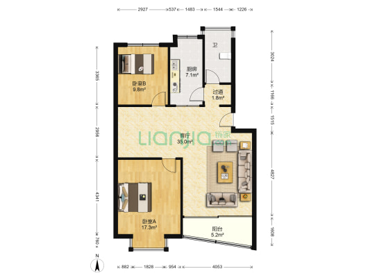 星沙汽配城小区 2室1厅1卫 95平方