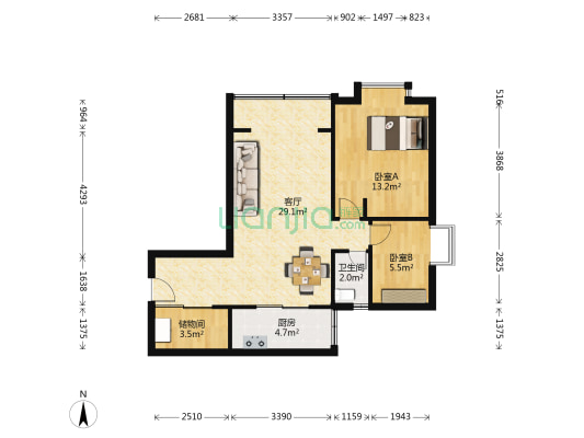 嘉意台 2室1厅1卫 76平方
