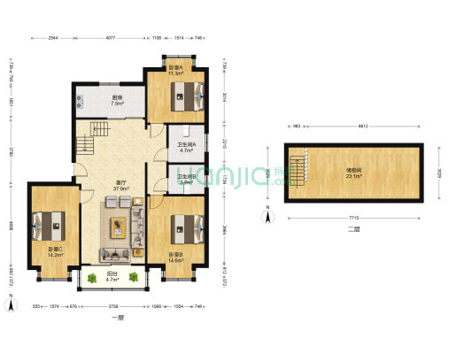 广前路408弄 3室1厅2卫 122平方