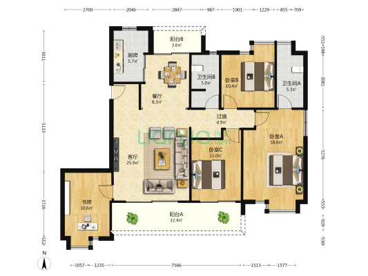 特房樾琴湾二期 4室2厅2卫 158平方