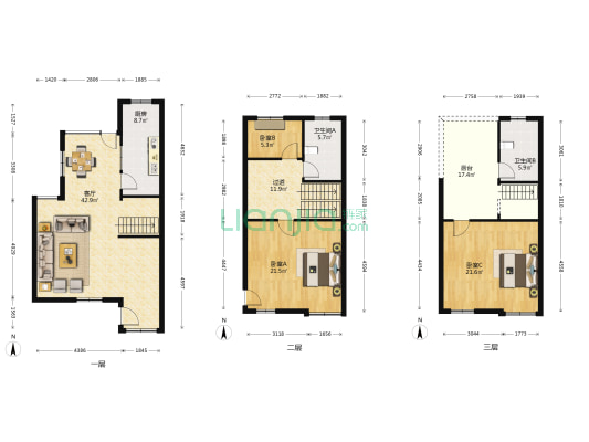 康桥半岛 3室1厅2卫 161平方