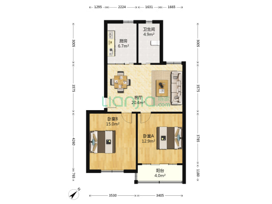 高昌路105弄 2室1厅1卫 81平方