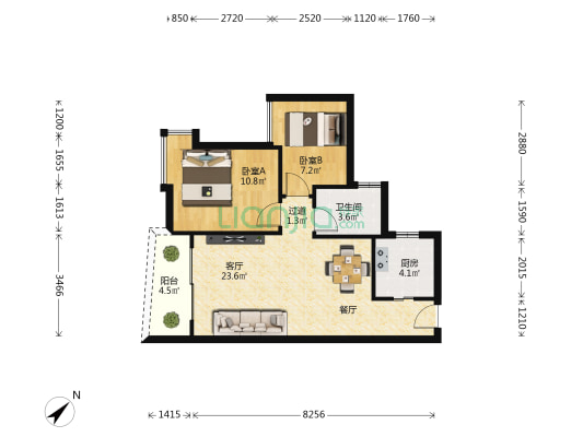 时代景苑一期 2室1厅1卫 67平方