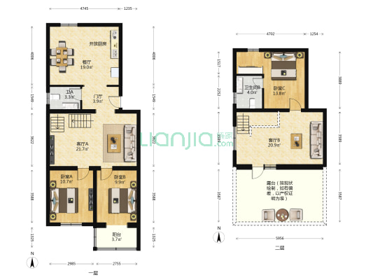 富乐大街 3室3厅2卫 147平方