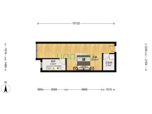 东景丽苑 1室0厅1卫 51平方
