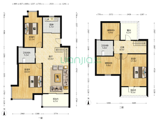 固城湖佳苑 3室1厅2卫 87平方
