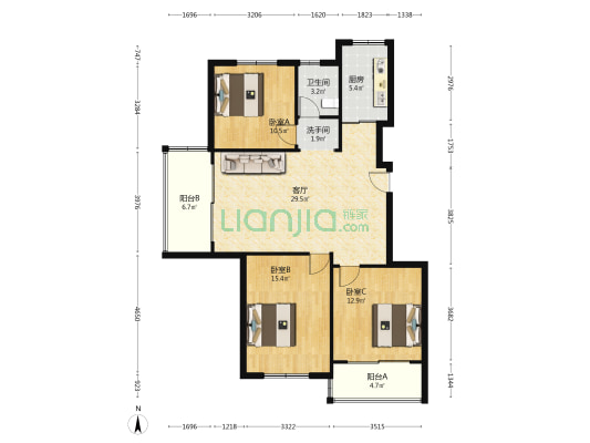 公园壹号 3室1厅2卫 112平方