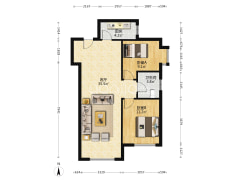 鸿坤理想湾两居南北视野采光优质有钥匙看房方便-涿州鸿坤理想湾南区户型图