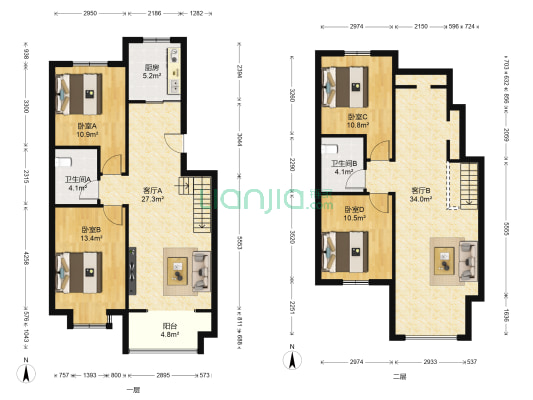 重汽嘉瑞苑 4室2厅2卫 88平方
