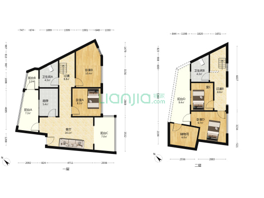禾登新城 4室1厅2卫 115平方