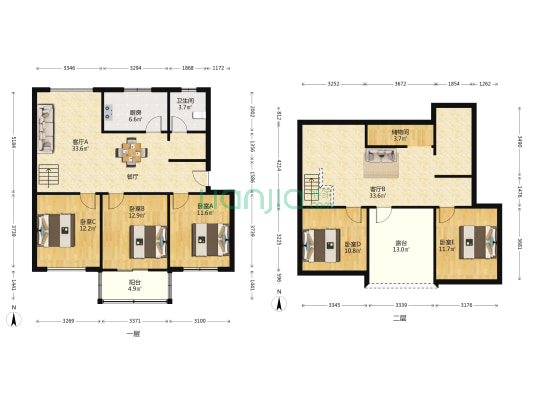 东元家园一期 5室2厅1卫 131平方