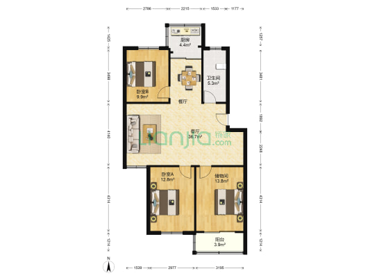 玉锦雅园 2室1厅1卫 112平方