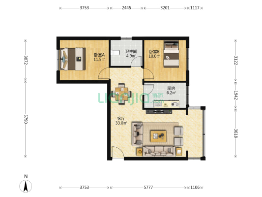 育苗巷 2室1厅1卫 80平方