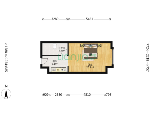 金水府 1室0厅1卫 60平方