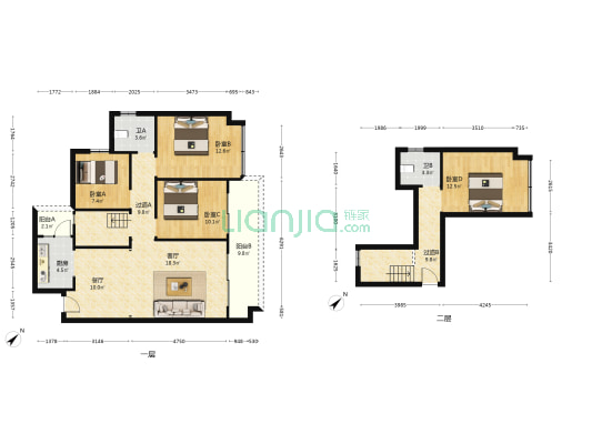 青江山水韵 4室2厅2卫 138平方