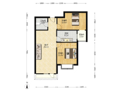 全阳两居，户型方正，中低楼层，花园小区，拎包入住-涿州香邑溪谷户型图