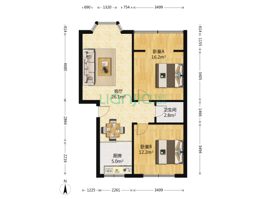 安顺小区 2室1厅1卫 69平方
