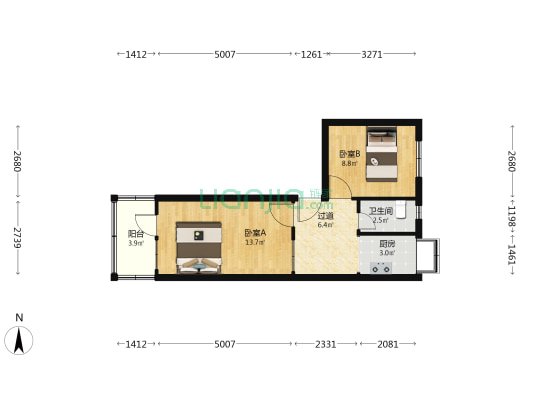 西陈庄中街4号院 2室0厅1卫 55平方