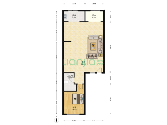 狮子城别墅+满二房本在手+毛坯+带花园+带露台+带车库-户型图