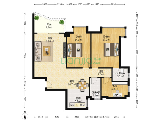 康庭苑 3室2厅2卫 0平方