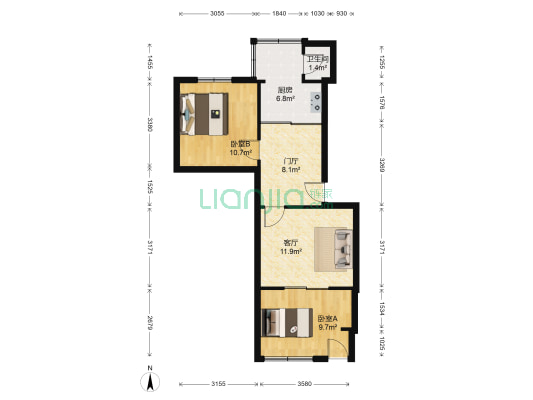 东马棚街10号 2室1厅1卫 51平方