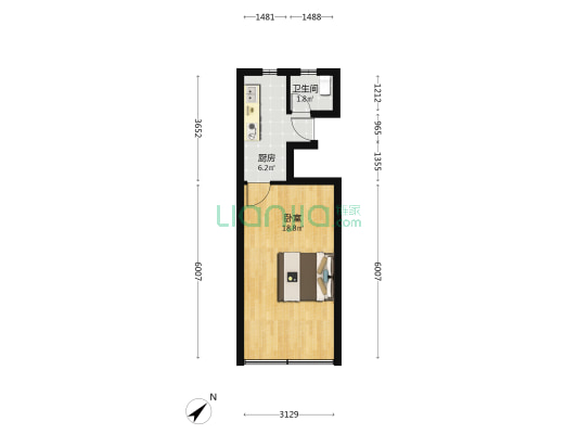 平凉路1975弄小区 1室0厅1卫 35平方