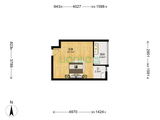 泰龙华府 1室0厅1卫 49平方