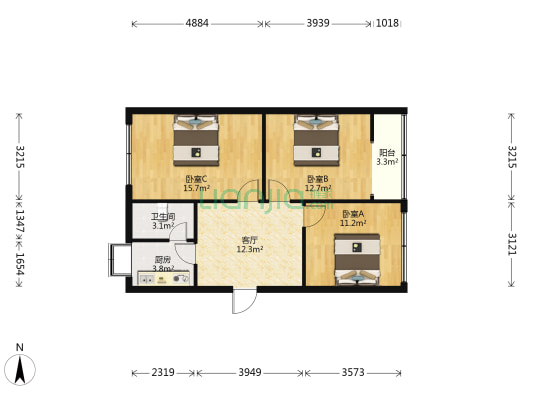 信江西路191号 3室1厅1卫 82平方