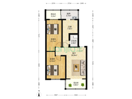 泰来小区 2室1厅1卫 82平方