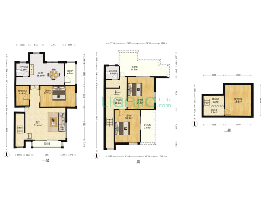 大奇山居大奇园 3室1厅2卫 140平方