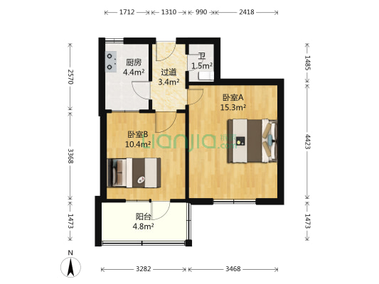 兴华南小区梅园 2室0厅1卫 47平方
