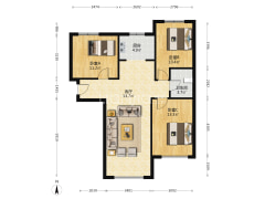高铁三居毛坯随意装修业主诚心卖-涿州K2狮子城南区户型图
