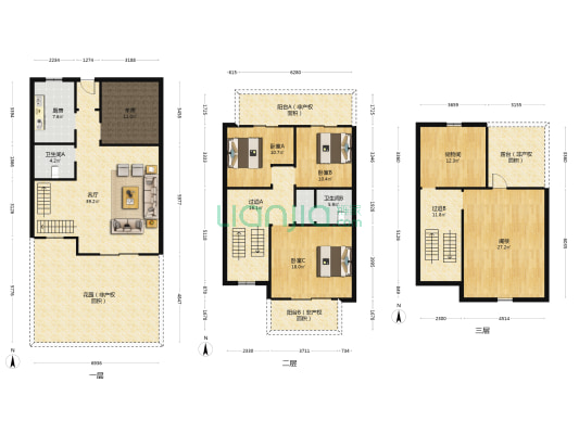 芸珠花园 3室1厅2卫 222平方