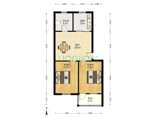 泰南路散盘 2室1厅1卫 76平方