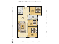 鸿坤理想湾南院，满五唯一，精装修小三居-涿州鸿坤理想湾南区户型图