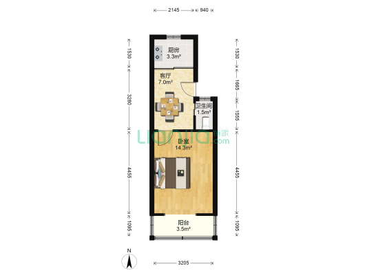 延安西路1236弄 1室1厅1卫 39平方
