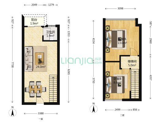 泰豪广场 2室1厅1卫 78平方
