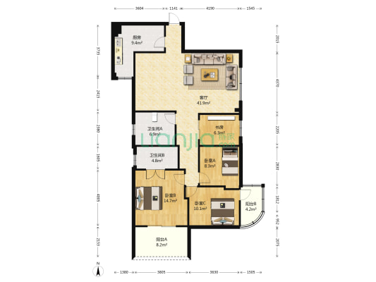 永昇城 4室1厅2卫 157平方