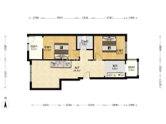 房本满五税少，一层带院子还带地下室，通透两居室-涿州蓝天美林湾户型图