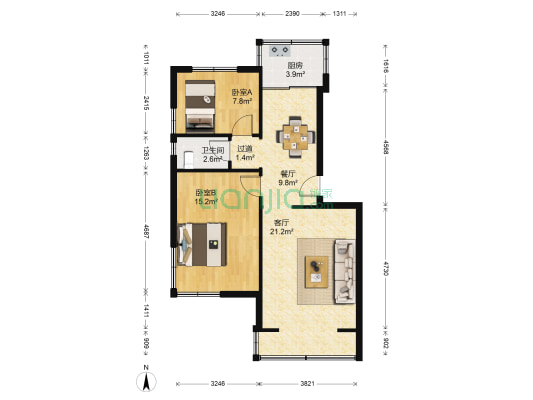 迎春三巷 2室2厅1卫 74平方