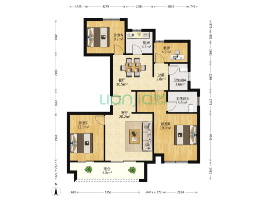 奥山禾韵樾里 4室2厅2卫 130平方