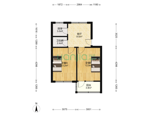 新岗小区 2室1厅1卫 55平方