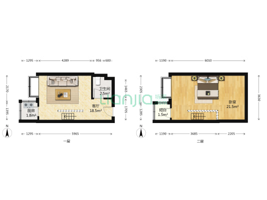 景泽苑 1室1厅1卫 36平方