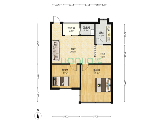 水南街98号 2室1厅1卫 68平方