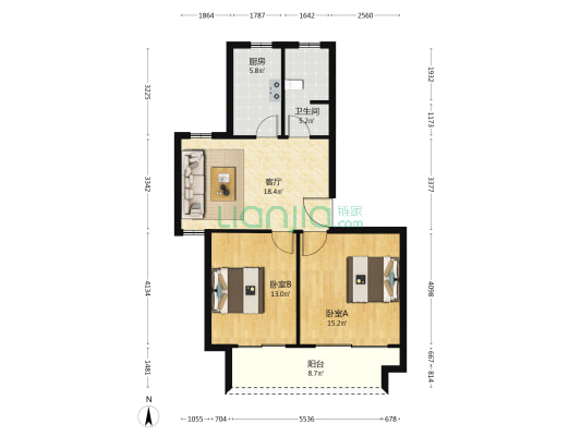珍珠花园三期 2室1厅1卫 103平方