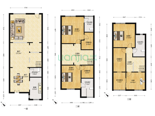 龙湖东桥郡七组团 5室2厅4卫 227平方