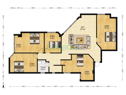 翠湖苑 5室1厅1卫 179平方