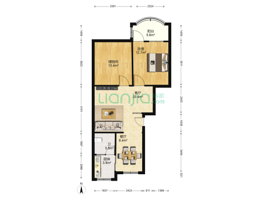 马王堆陶瓷建材新城 1室2厅1卫 85平方