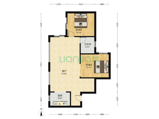 仁恒溪云居 2室1厅1卫 69平方