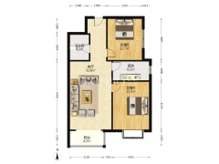 范阳路旁精装修两居室，出行购物方便-涿州新府百合户型图
